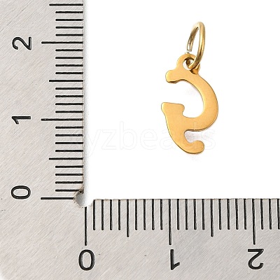 Ion Plating(IP) 304 Stainless Steel Enamel Alphabet Charms STAS-F308-02G-G-1