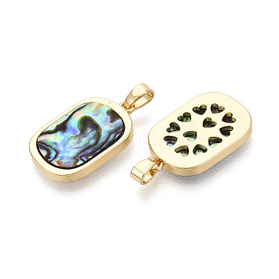 Natural Paua Shell Pendants KK-T073-64A-1