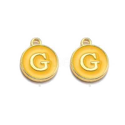 Golden Plated Alloy Enamel Charms ENAM-Q437-13G-1