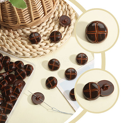 1-Hole Plastic Buttons BUTT-CA0001-34B-1