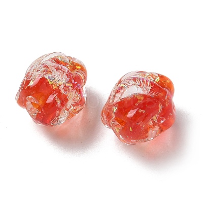 Handmade Foil Lampwork Beads Strands FOIL-Z001-06C-1