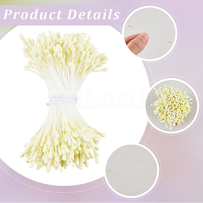 Gypsum with Cotton Cord Artificial Flower Core DIY-WH20007-36A-02-1