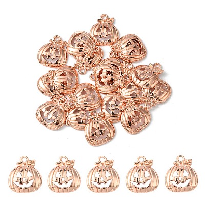 20Pcs Halloween Pumpkin Jack-O'-Lantern Alloy Pendants TIBEP-YW0001-43RG-1