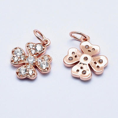 Brass Micro Pave Cubic Zirconia Charms RB-I078-65RG-NR-1