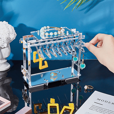 Opaque Acrylic Earring Display Stands EDIS-WH0035-19B-1