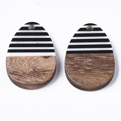 Resin & Walnut Wood Pendants X-RESI-T035-12-1