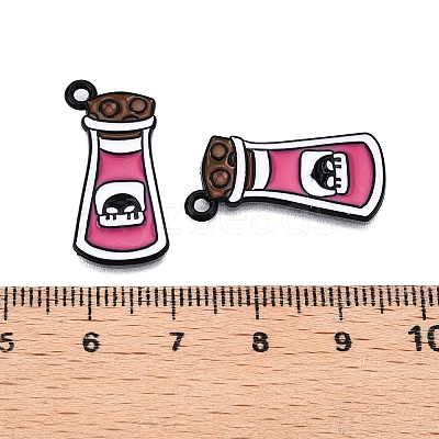 Halloween Theme Spray Painted Alloy Enamel Pendants ENAM-T020-09I-1