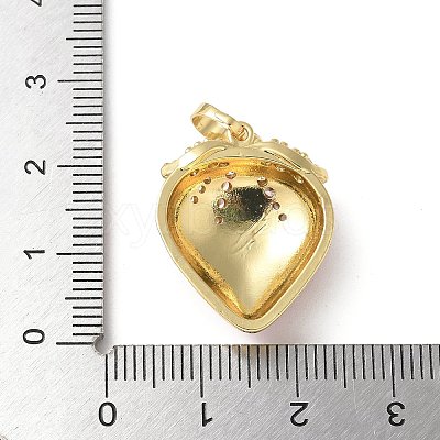 Brass Micro Pave Cubic Zirconia Pendants X-KK-P290-62G-1