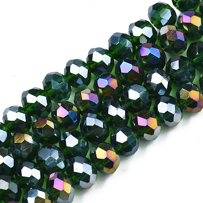 Electroplate Glass Beads Strands EGLA-A034-T6mm-B28-1