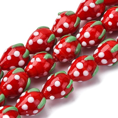 Handmade Lampwork Beads Strands LAMP-R109B-15A-1