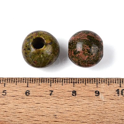 Natural Unakite European Beads G-Q602-09C-09-1