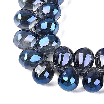 Electroplate Baking Paint Transparent Glass Beads Strands GL-N005-02A-C06-1