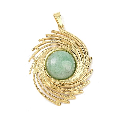 Natural Green Aventurine Pendants STAS-B109-01G-15-1