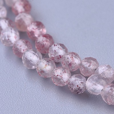 Natural Strawberry Quartz Beaded Necklaces NJEW-K114-B-A14-1