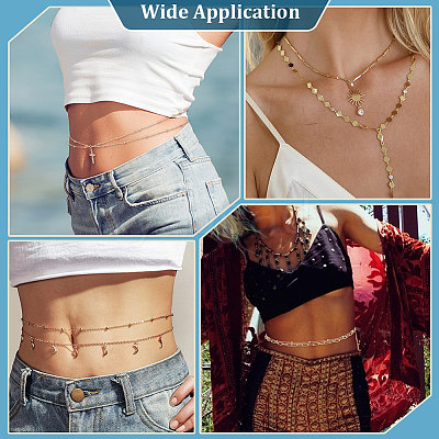 6 Styles Alloy Double Lyaer Round Ball Chain Waist Chains for Women AJEW-PH0008-07-1