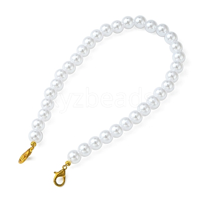 ABS Plastic Imitation Pearl Round Beaded Purse Straps AJEW-FZ00006-1