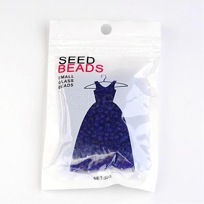 6/0 Frosted Round Glass Seed Beads X-SEED-A008-4mm-M8-1