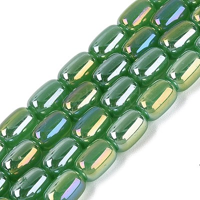Electroplate Imitation Jade Glass Beads Strands EGLA-Q132-03B-B03-1
