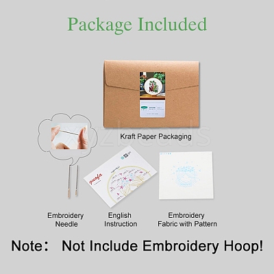Flower Pattern DIY Embroidery Starter Kits DIY-P077-103-1