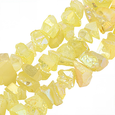 1 Strand Electroplated Natural Quartz Beads Strands G-PA0001-18A-1