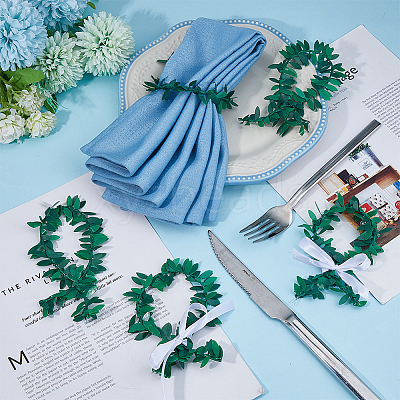 Plastic Leaf Napkin Rings AJEW-WH0528-94-1