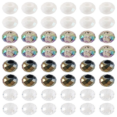 60Pcs 4 Colors Acrylic European Beads SACR-TA0001-80-1