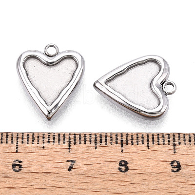 304 Stainless Steel Pendant Cabochon Settings For Enamel STAS-Q525-15P-1