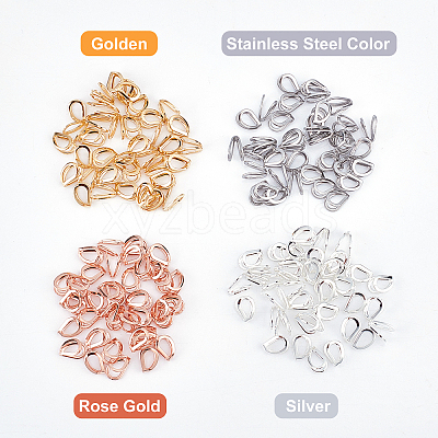 160Pcs 4 Colors 304 Stainless Steel Pendant Bails STAS-UN0022-70-1