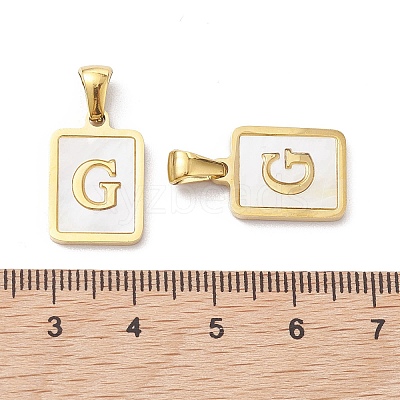 Ion Plating(IP) 304 Stainless Steel Pave Shell Pendants STAS-G327-01G-G-1