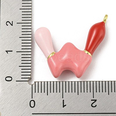 Brass Enamel Pendants KK-E093-03G-W-1