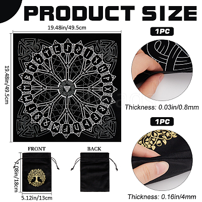 1Pc Lint Square Tarot Tablecloth AJEW-CN0002-18-1