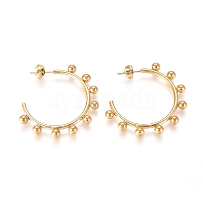 304 Stainless Steel Stud Earrings EJEW-E258-07A-G-1