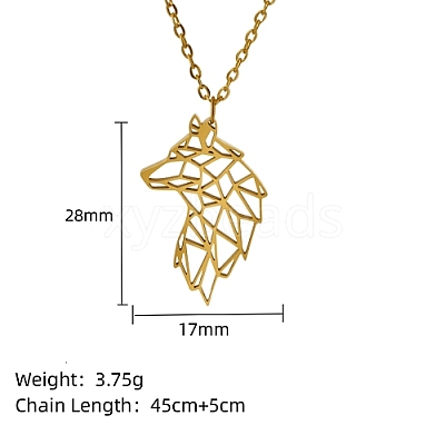 Real 18K Gold Plated 304 Stainless Steel Pendant Necklace GF1493-01-1