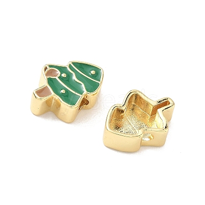 Christmas Brass Enamel Beads KK-I474-G02-1