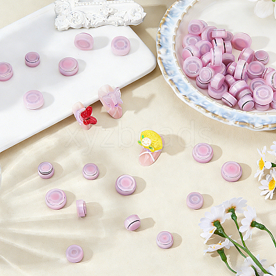 60Pcs 2 Styles Iron with Plastic Cabochons KY-FH0001-51A-1