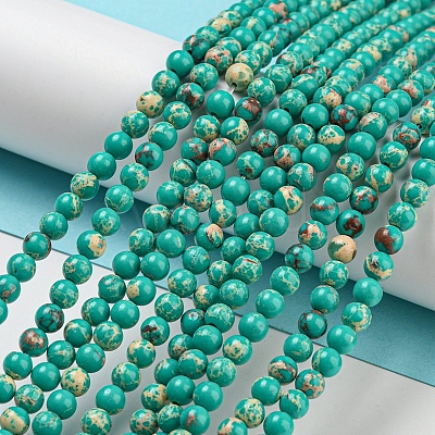 Synthetic Imperial Jasper Dyed Beads Strands G-D077-A01-02O-1