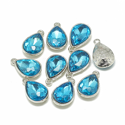 Alloy Glass Pendants PALLOY-T028-10x14mm-12-1