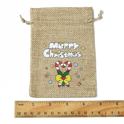 12Pcs 12 Styles Christmas Printed Burlap Packing Pouches Drawstring Bags ABAG-FS0001-03A-1