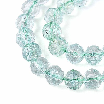 Crackle Transparent Glass Beads Strands GLAA-N063-8mm-03-1