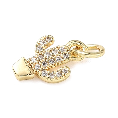 Brass Micro Pave Cubic Zirconia Pendants ZIRC-I356-23G-1