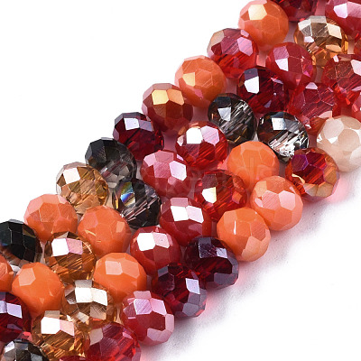 Electroplate Glass Beads Strands EGLA-N002-12F-1