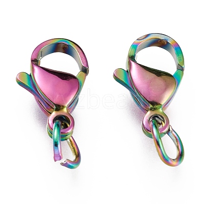 Ion Plating(IP) 304 Stainless Steel Lobster Claw Clasps STAS-G240-01D-C-1
