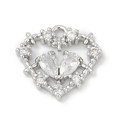 Brass Micro Pave Cubic Zirconia Pendants KK-Z094-01P-01-1