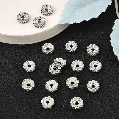 Brass Grade A Crystal Rhinestone Spacer Beads RB-A006-10MM-N-1