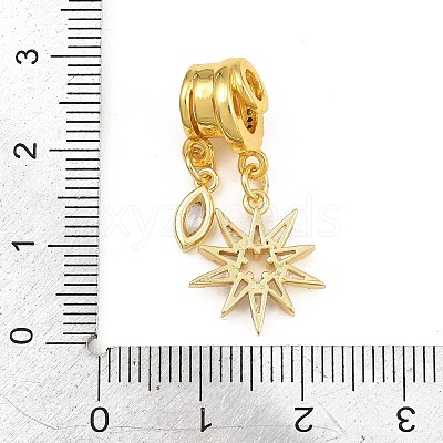 Brass Micro Pave Clear Cubic Zirconia Pendants CU-CBAD306-12G-1