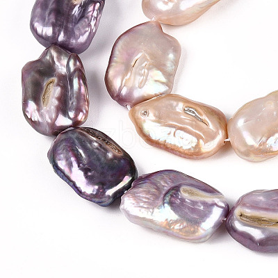 Natural Baroque Keshi Pearl Beads Strands PEAR-S020-K13-1