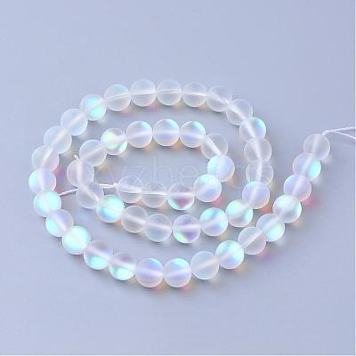 Synthetic Moonstone Beads Strands G-R375-10mm-A13-1
