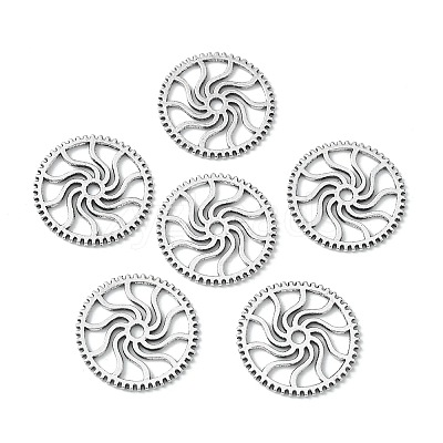 Steampunk Theme Tibetan Style Alloy Gear Cog Pendants TIBEB-19598-AS-NR-1