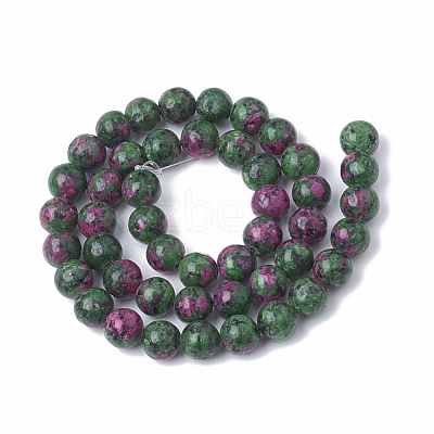 Synthetic Ruby in Zoisite Beads Strands G-S281-52-8mm-1-1