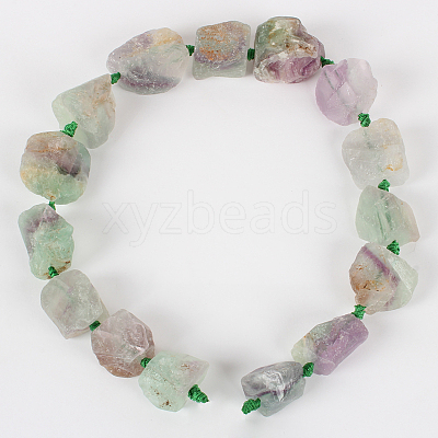 Natural Gemstone Fluorite Rough Nuggets Bead Strands G-E219-08-1